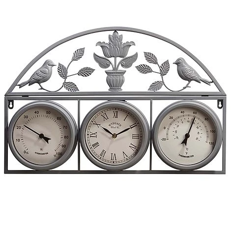 Garden Wall Clock - Grey 4 Garden Wall Clock - Grey - Image 2
