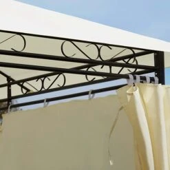 Garden Life 3x3m Metal Gazebo With Cream Roof And Curtains 10 Garden Life 3x3m Metal Gazebo With Cream Roof And Curtains -Plants Sale G2762 4
