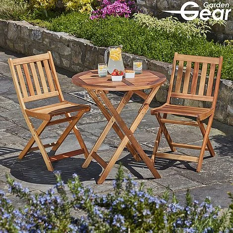 Garden Life Acacia Hardwood Bistro Set 3 Garden Life Acacia Hardwood Bistro Set