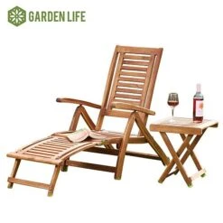 Garden Life Acacia Folding Steamer Deck Chair 7 Garden Life Acacia Folding Steamer Deck Chair -Plants Sale G2858 Acacia Steamer Chair With Table CO 1 logo