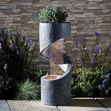 Serenity Spiral Rainfall Water Feature With Planter 3 Serenity Spiral Rainfall Water Feature With Planter