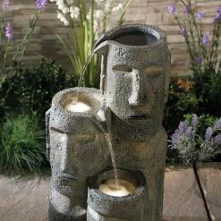 Serenity Easter Island Head Cascade Water Feature -Plants Sale G3890 3