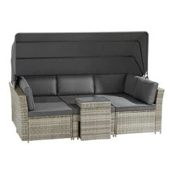 Garden Gear California Rattan Daybed With Canopy -Plants Sale G3906 6