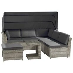 Garden Gear California Rattan Daybed With Canopy -Plants Sale G3906 7