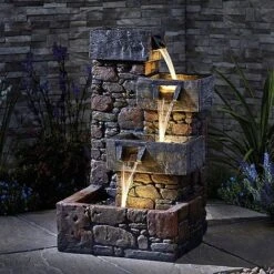 Serenity Cubic Cascading Pebble Wall Water Feature 9 Serenity Cubic Cascading Pebble Wall Water Feature -Plants Sale G3949 3