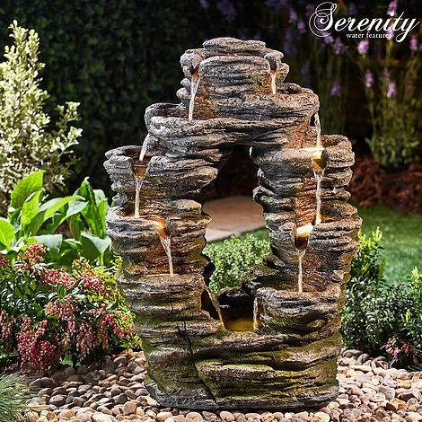 Serenity Double-Sided Rock Cascade Water Feature 3 Serenity Double-Sided Rock Cascade Water Feature
