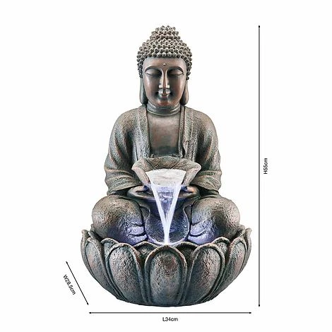 Serenity Bronze Sitting Buddha Water Feature 6 Serenity Bronze Sitting Buddha Water Feature - Image 4