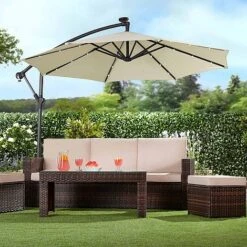 Solar LED Cantilever Parasol -Plants Sale G3975 1
