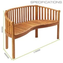 Garden Gear Acacia 3-Person Banana Bench 15 Garden Gear Acacia 3-Person Banana Bench -Plants Sale G4031 4