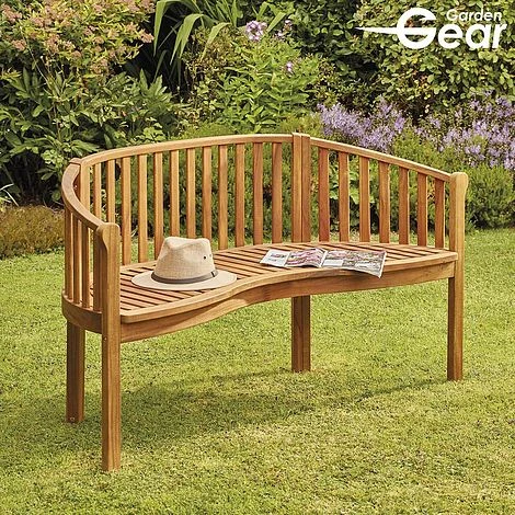 Garden Gear Acacia 3-Person Banana Bench 3 Garden Gear Acacia 3-Person Banana Bench