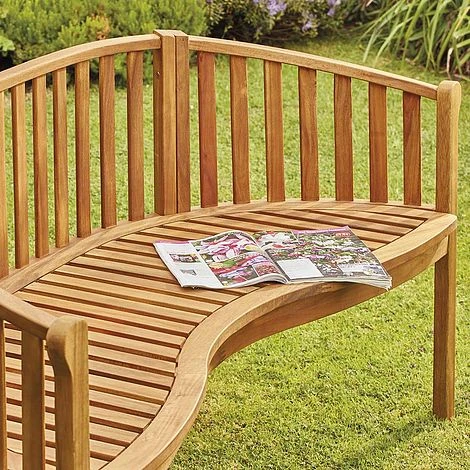 Garden Gear Acacia 3-Person Banana Bench 5 Garden Gear Acacia 3-Person Banana Bench - Image 3
