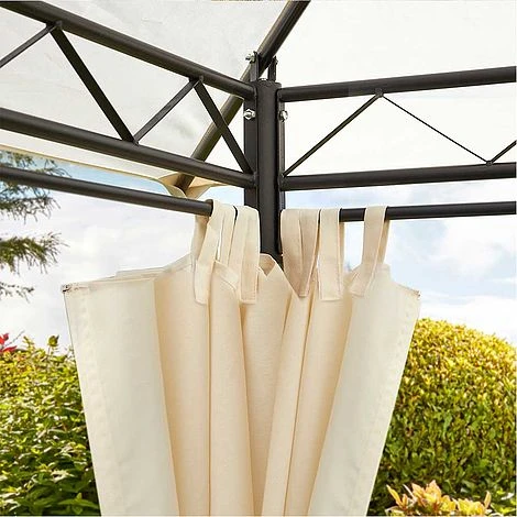 Garden Gear 3x3m Metal Gazebo With Cream Roof And Curtains 5 Garden Gear 3x3m Metal Gazebo With Cream Roof And Curtains - Image 3