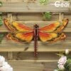 Garden Gear Metal And Glass Dragonfly Wall Art - Yellow -Plants Sale G4359203