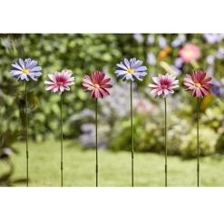 Garden Gear Metal Daisy Stake Set Of Six -Plants Sale G451620METAL20DAISY20FLOWER20620SET PURPLE20LS202