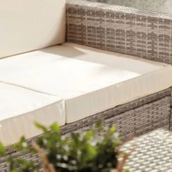 Garden Gear Riviera 5-Seat Rattan Set -Plants Sale G455920G456120Riviera20520Light20Grey20WCover20LS203