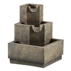 Three-Tier Squared Bowl Cascading Water Feature 9 Three-Tier Squared Bowl Cascading Water Feature -Plants Sale G4638