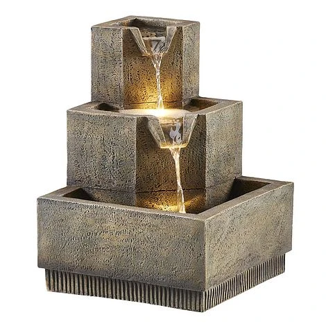 Three-Tier Squared Bowl Cascading Water Feature 4 Three-Tier Squared Bowl Cascading Water Feature - Image 2