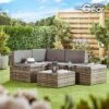 Garden Gear Milan Rattan Lounge Sofa Set - Dark Grey 2 Garden Gear Milan Rattan Lounge Sofa Set - Dark Grey -Plants Sale G4678