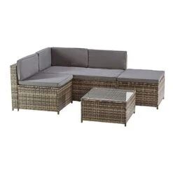 Garden Gear Milan Rattan Lounge Sofa Set - Dark Grey -Plants Sale G4678 MIilan L Shape Rattan Grey CO 2