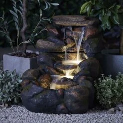 Serenity Large Tumbling Rock Wall Water Feature -Plants Sale G47522015