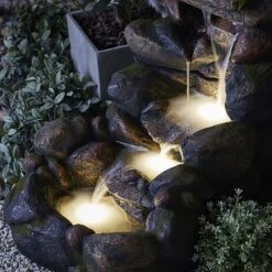 Serenity Large Tumbling Rock Wall Water Feature -Plants Sale G47522016