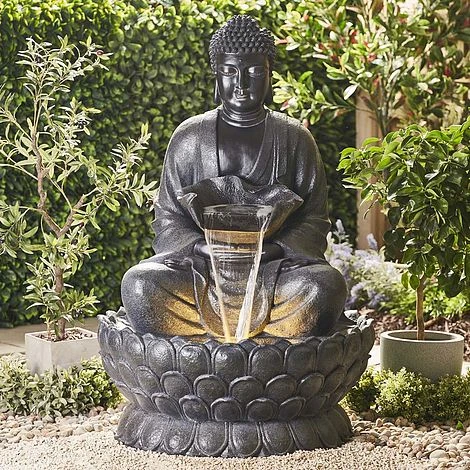 Serenity Extra Large Buddha On A Lotus Flower Water Feature 3 Serenity Extra Large Buddha On A Lotus Flower Water Feature