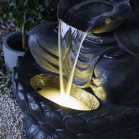Serenity Extra Large Buddha On A Lotus Flower Water Feature 7 Serenity Extra Large Buddha On A Lotus Flower Water Feature - Image 5