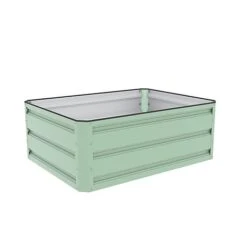 Metal Raised Garden Bed - Light Green -Plants Sale GB B cut