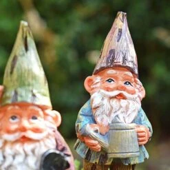 3 Garden Gnome On Sticks Garden Ornaments Pot Gnome Decorations -Plants Sale GB019M 7