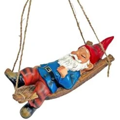 Sleeping Gnome In A Hammock Hanging Garden Ornament 15 Sleeping Gnome In A Hammock Hanging Garden Ornament -Plants Sale GB031 1
