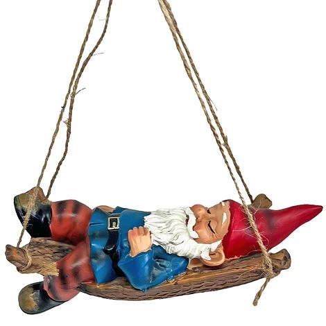 Sleeping Gnome In A Hammock Hanging Garden Ornament 6 Sleeping Gnome In A Hammock Hanging Garden Ornament - Image 4