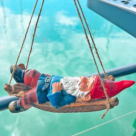 Sleeping Gnome In A Hammock Hanging Garden Ornament 3 Sleeping Gnome In A Hammock Hanging Garden Ornament