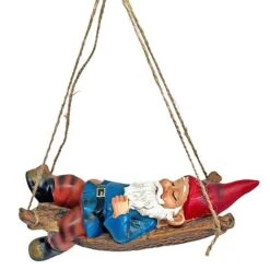 Sleeping Gnome In A Hammock Hanging Garden Ornament 20 Sleeping Gnome In A Hammock Hanging Garden Ornament -Plants Sale GB031 6