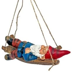 Sleeping Gnome In A Hammock Hanging Garden Ornament 23 Sleeping Gnome In A Hammock Hanging Garden Ornament -Plants Sale GB031 9