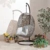 Brampton Luxury Rattan Wicker Outdoor Hanging Cocoon Egg Swing Chair Single -Plants Sale GF07377