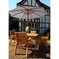 Charles Taylor Wooden Parasol Green -Plants Sale HB32GR20Parasol20Grey20Open