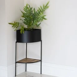 Indoor Kensington Metal Corner Planter Stand In Black H76Cm W30Cm 7 Indoor Kensington Metal Corner Planter Stand In Black H76Cm W30Cm -Plants Sale IKMCPSB76 2 copy