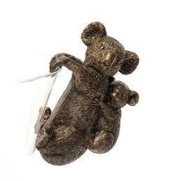 Antique Bronze Coloured Koala Pot Buddy - Pot Hanger -Plants Sale KOALA2020CUB20 20CLEAR20POT20 20CROPPED20 20PB0014