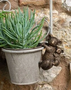 Antique Bronze Coloured Koala Pot Buddy - Pot Hanger -Plants Sale KOALA2020CUB20 20HANGING20POTS20220 20CROPPED20 20PB0014