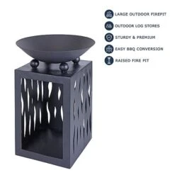 Idooka Brazier Firebowl Outdoors Heating Fire Pit With Built In Log Storage And Firewood Rack -Plants Sale Key20Features8