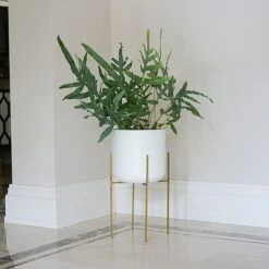 Luso Plant Stand In Gold H38Cm D27Cm 5 Luso Plant Stand In Gold H38Cm D27Cm -Plants Sale LPSG38 2