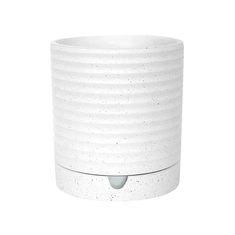 Luna Stoneware Planter & Saucer White H20CM D18CM 3 Luna Stoneware Planter & Saucer White H20CM D18CM