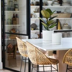 Luna Stoneware Planter & Saucer White H20CM D18CM 8 Luna Stoneware Planter & Saucer White H20CM D18CM -Plants Sale LSPW18 2