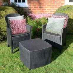 Idooka Tea For Two Dark Grey Bistro Set -Plants Sale Lawn2