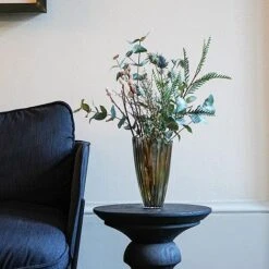 Mocha Rippled Glass Vase H25Cm W14.5Cm -Plants Sale MRGV25 1