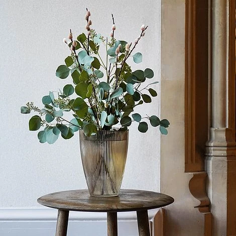 Mocha Ribbed Tall Vase H24.5Cm W18Cm 3 Mocha Ribbed Tall Vase H24.5Cm W18Cm