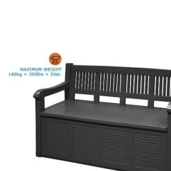 Idooka Black Storage Bench -Plants Sale Max20Weight1