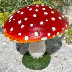Large Red Cap Mushroom Ornament -Plants Sale NJ1035 8