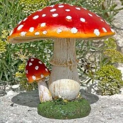 Large Double Stem Garden Mushroom Ornament -Plants Sale NJ1045 7