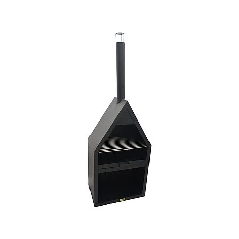 Outdoor Henley Fireplace Black With Grill Iron H168Cm W61Cm 4 Outdoor Henley Fireplace Black With Grill Iron H168Cm W61Cm - Image 2